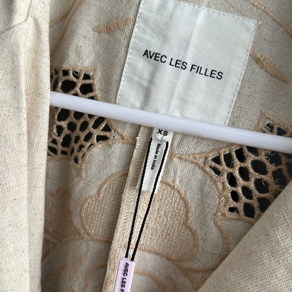 Avec Les Filles Cutwork Linen Trench Coat NWT - Picture 5 of 8
